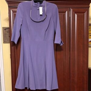 White House Black Market Lavender Long Sleeve Dress